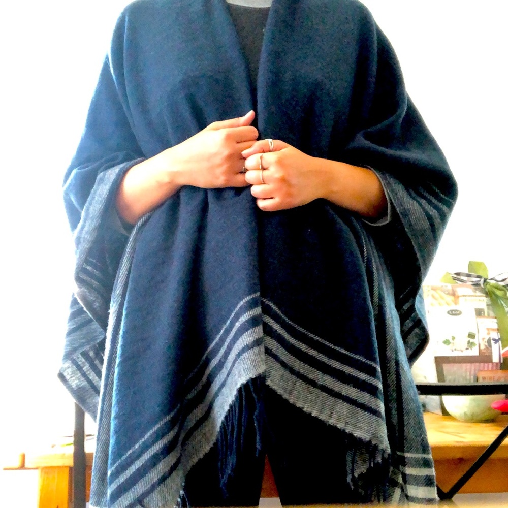 Navy & Grey Shawl / Stole